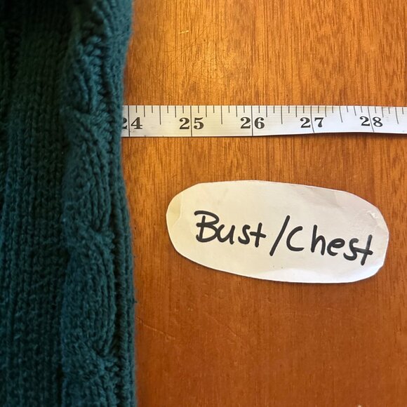 T.L.C By Lambert Green Cable Knit Sweater Made In USA Cotton Blend - Picture 3 of 6